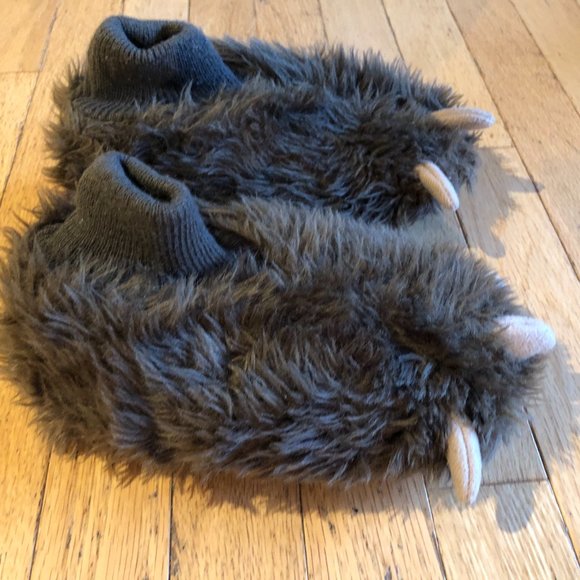 Cute Fuzzy Kids' Animal Bear Claw Slippers - Picture 1 of 5